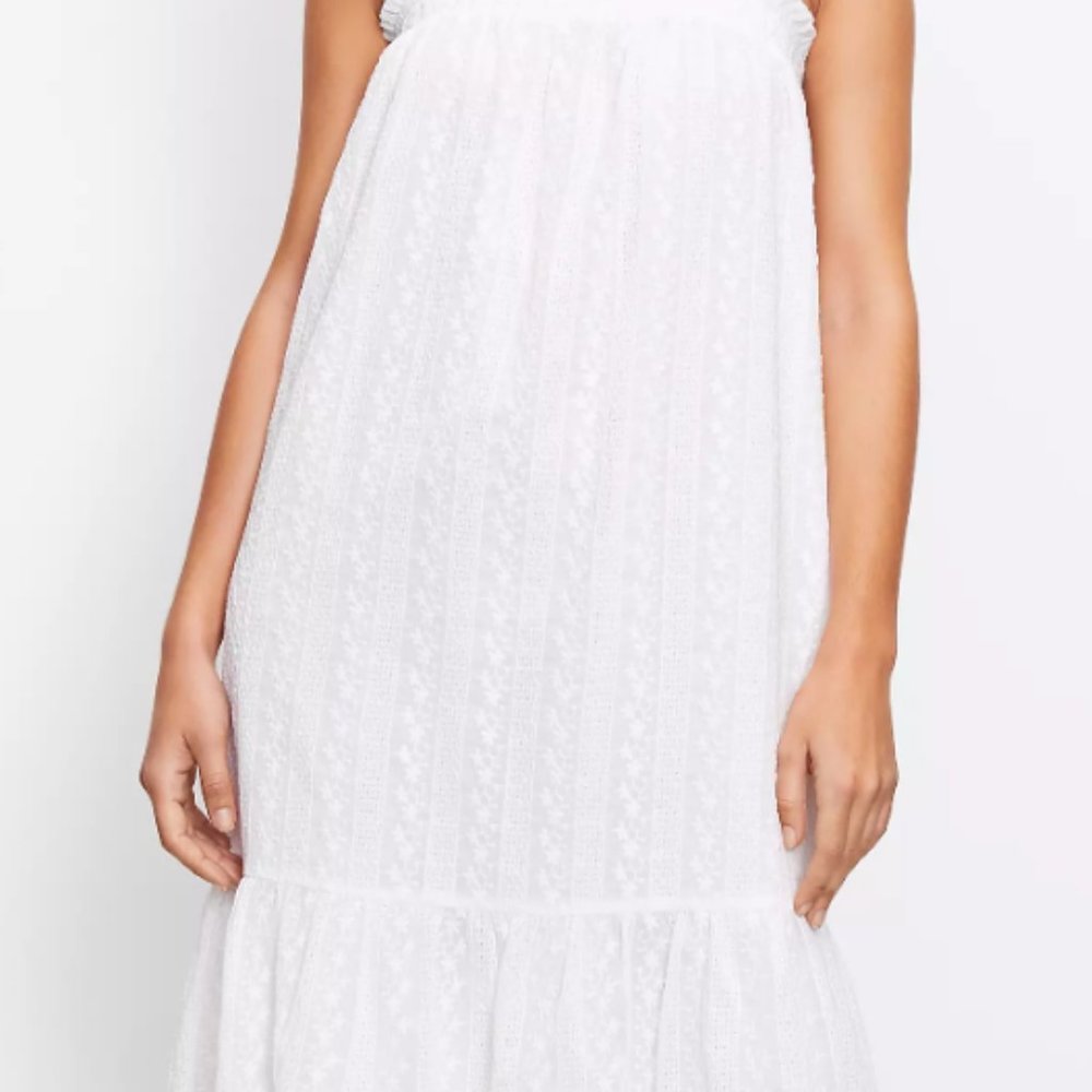 Smocked Square Neck Midi Dress- Brand New with Tag